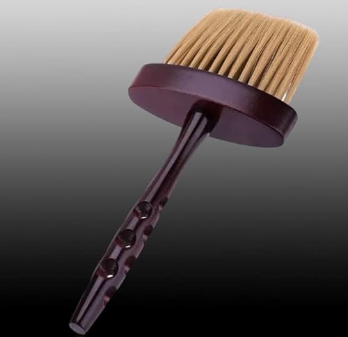 Namvo Nacken-Staubbürste, Salon-Friseur-Gesichts-Staubwedel mit Holzgriff, Friseur-Haarschnitt-Kehrbürste zum Reinigen des Haarschneidens