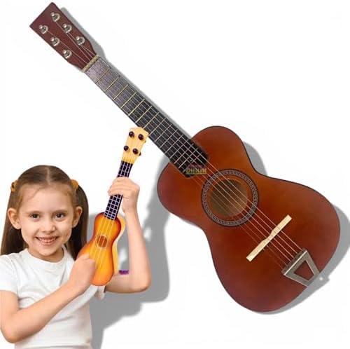 Mini Violão Infantil Madeira Acústico 6 Cordas Crianças | Brinque...