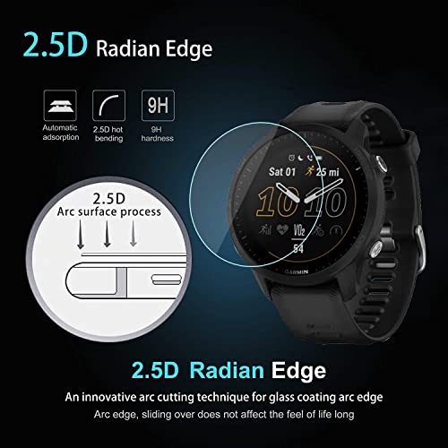 Becrowm 3 Packs Tempered Glass Screen Protector 9H Hardness Protective Glass Compatible With Garmin Forerunner 955/955 Solar Smartwatch ,2.5D Full Coverage High Definition Premium Clear Smartwatch Accessories #TOP2