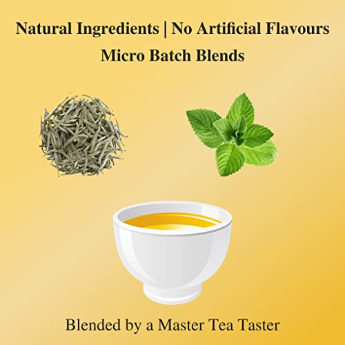 Image of Sancha Peppermint White Tea | 25g Loose Leaf | Silver Needle White Tea with Peppermint | Cooling & Refreshing | Low Caffeine