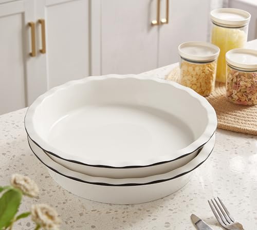 image for Roeveca Ceramic Pie Pan,10 inch Pie Plate, Pie Dish for Baking, Quiche