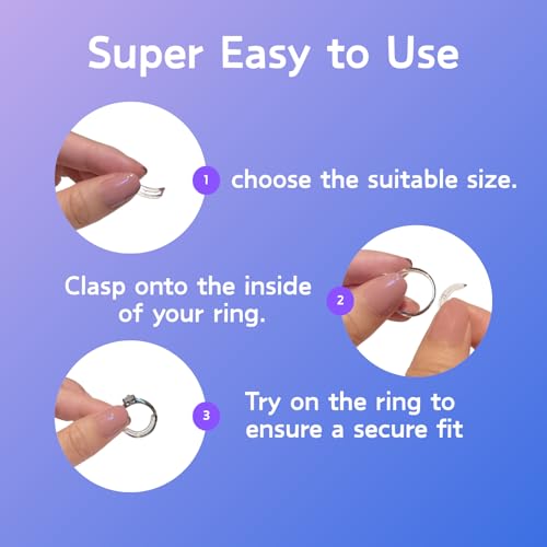 ring size adjuster for loose rings 12 pack  invisible ring guard insert amp spiral resizer kit  comfort fit for womenmen 12 sizes  polishing cloth