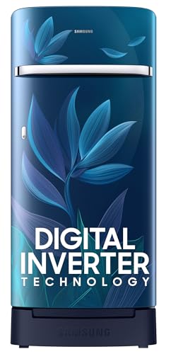 Image of Samsung 189 L, 5 Star, Digital Inverter, Direct-Cool Single Door Refrigerator (RR21D2H259U /HL, Paradise Bloom Blue, Base Stand Drawer)