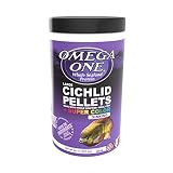 Omega One Super Color Sinking Cichlid Pellets, 2mm Large Pellets, 20 oz