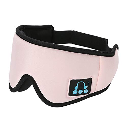 Schlaf kopfhörer Bluetooth Augen Maske, 3D Bluetooth 5,0 drahtlose Schlaf Maske, wasch Bare Reise Musik handsfree Schlaf Headset - Rosa