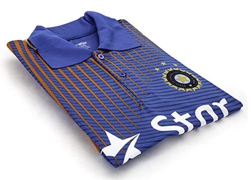 Pro Impact Star India Cricket Men’s T-Shirt - Moisture Wicking - Star India Team Support for Adults Large Blue Pro Impact Star India Cricket Men’s T-Shirt - Moisture Wicking - Star India Team Support for Adults Large Blue