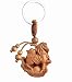 Feng Shui Peach Wood Carved Tribute Horse Key Ring for Wealth ( with a Betterdecor Pouch)