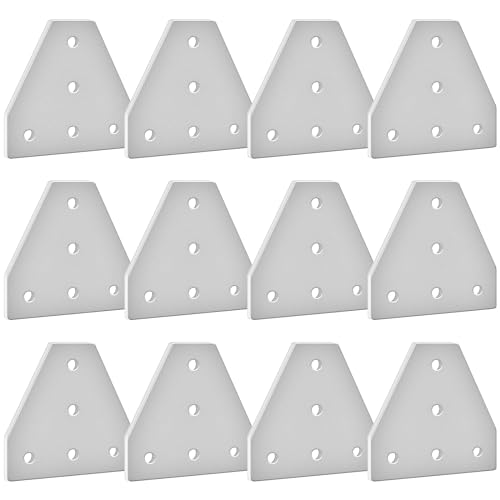 Image of 12pcs 3030 Brackets T Plate Connector Joint Plate T Slot Hardware V Slot Accessories 3030 Aluminum Extrusion Bracket Silver