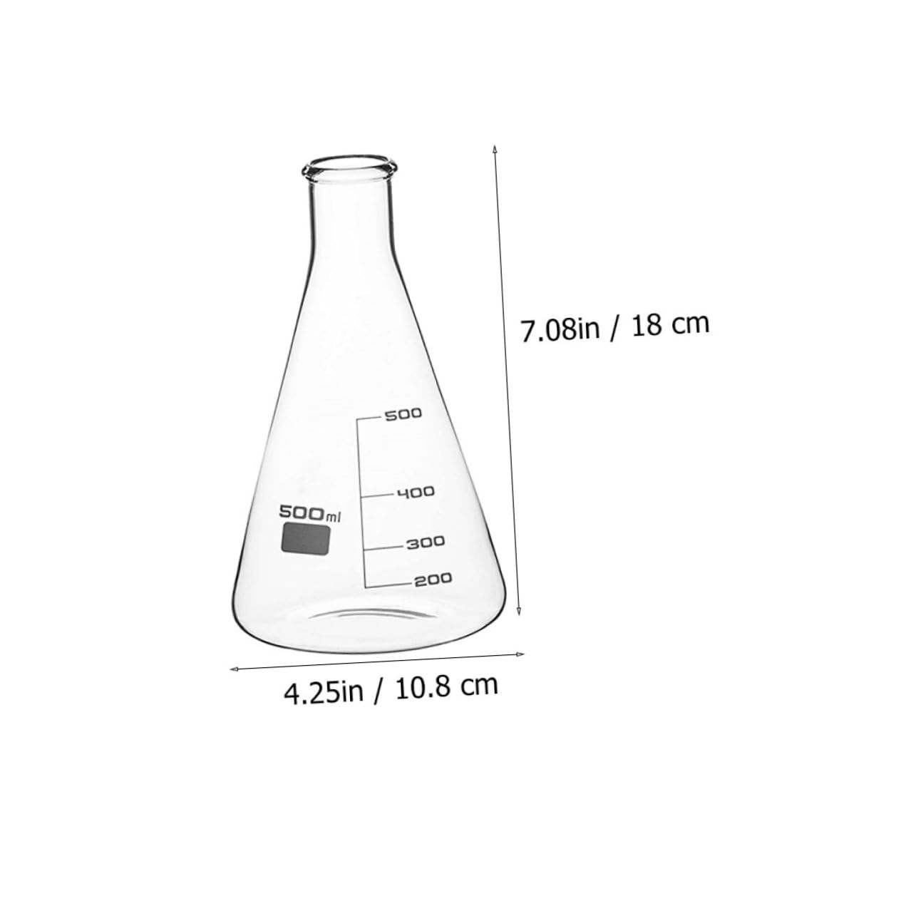 3pcs High Borosilicate Conical Erlenmeyer Flask Set Thick Glass Flat Bottom Laboratory Flasks for Chemistry Experiments