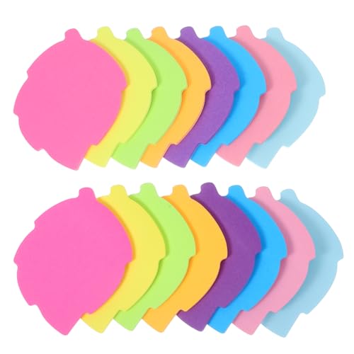 VILLFUL 16個葉の形 メモパッド ステッカー付き 粘着メモ かわいい文房具 学用品 オフィス や家用 小さなメモ帳 多彩な色合い