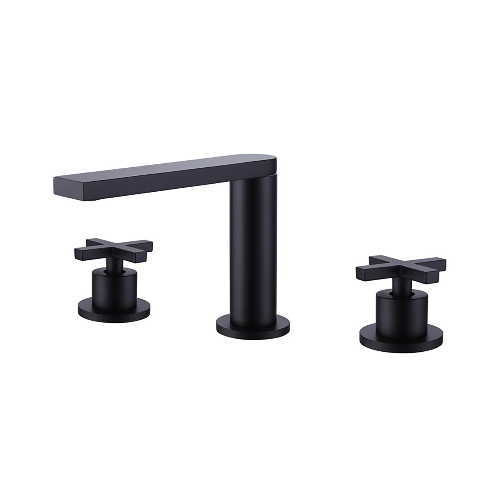 Mitigeur de lavabo en laiton noir mat au design industriel chic 3 trous