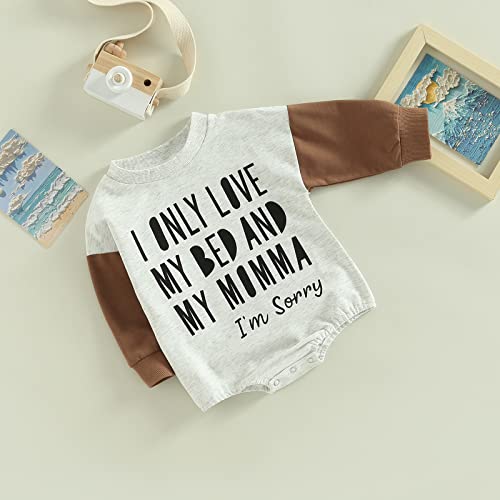 Lamuusaa Newborn Baby Girl Boy Outfits Funny Sayings Crewneck Sweatshirt Romper Bodysuit Oversized Fall Clothes #TOP5