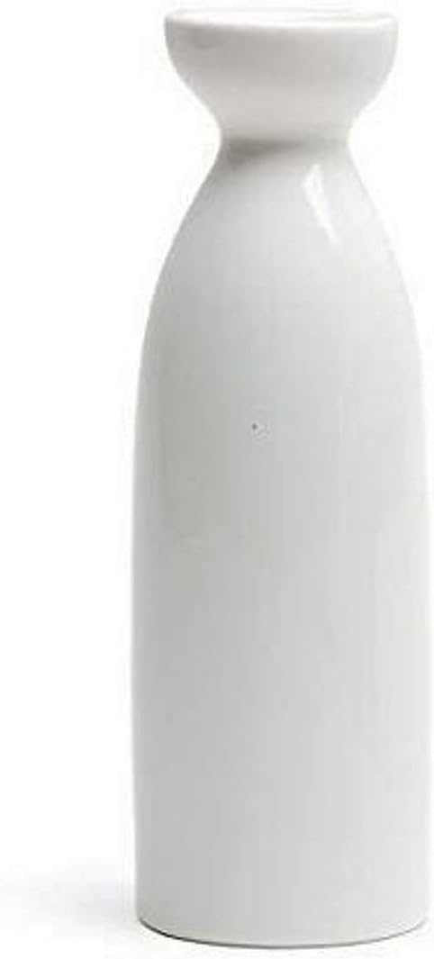 Happy Sales, White Porcelain Perfect Sake Bottle Sake Cups For Japanese Restaurant Supply and Home (Bottle 7.5 fl oz)
