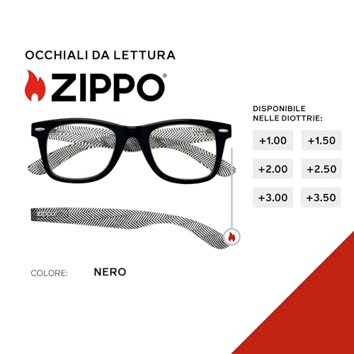 ZIPPO Occhiali Lettura Striati neri +2,50 b16 Zippo - 2