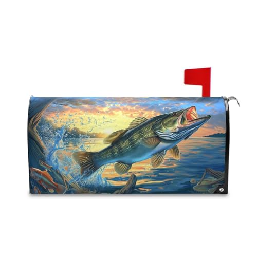 ALAZA Big Fish Mailbox Covers Magnetic Garden Yard Post Wraps Letter Box Cover Decorations 18 x 20.7 Inches(Standard Size)