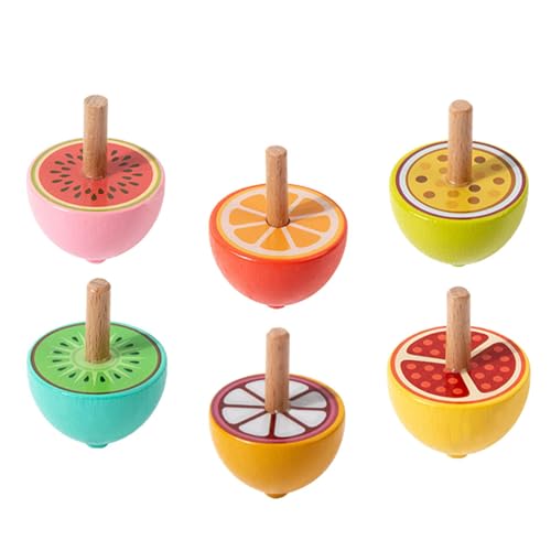 FABLOFT 6X Wood Gyroscope Toys Classroom Prizes Educational Toys for Girls Boys Kids Fruit6 Wood Gyroscope Toys Other Educational Toys Other Educational Toys| Educational |Toys & Hobbies