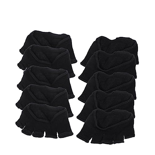 COSMEVIVI 5pairs Pack Toe Five Toe Socks Non- Forefoot Socks for Women Breathable Sweat-absorbing Black Design Comfortable and Skin-friendly