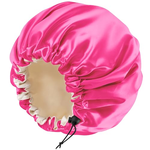 Satin Silk Bonnet for Curly Hair Bonnet Braid Bonnet for Sleeping Bonnets for Women Large Double-Layer Adjustable