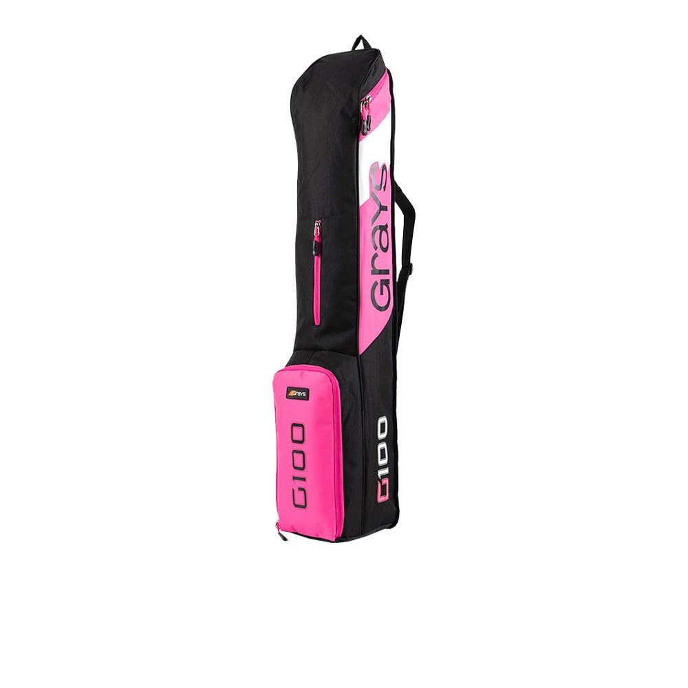 GRAYS Hockey G100 Stickbag – AW24, Noir/Rose/Blanc, M, Sac pour Crosse de Hockey sur Gazon