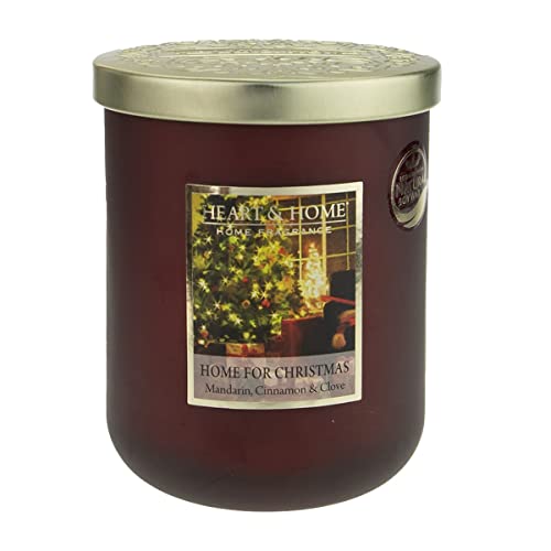 Vela perfumada grande 320g-75h con aroma a Navidad en la esquina del fuego (mandarina, canela y clavo) - Heart & Home Cover