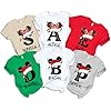 Monogrammed Family Christmas Shirts with Names - Customized Family Matching Christmas Shirt - Personalized Group Matching Tshirt - Xmas Pj Top