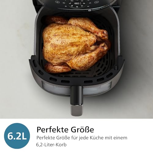 Philips Airfryer 2000 Serie – 13 Zubereitungsmöglichkeiten, 6,2l Fassungsvermögen, kompaktes Design mit Kochfenster, RapidAir-Technologie, 90% weniger Fett, leicht zu reinigen (NA230/00) – Bild 8