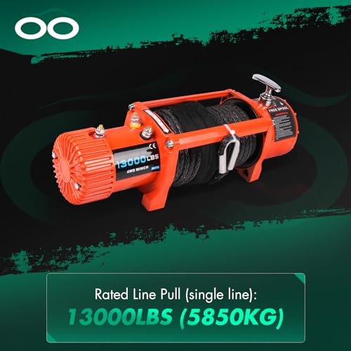 Winche eléctrico SCITOO 13000lbs 12V con cuerda sintética miniatura 2