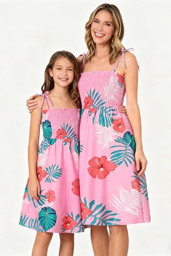 Image of SANGTREE Family Matching Hawaiian Outfits , Casual Beach Travel Clothes ,Vacation Clothing Set for Women & Men & Girls & Boys