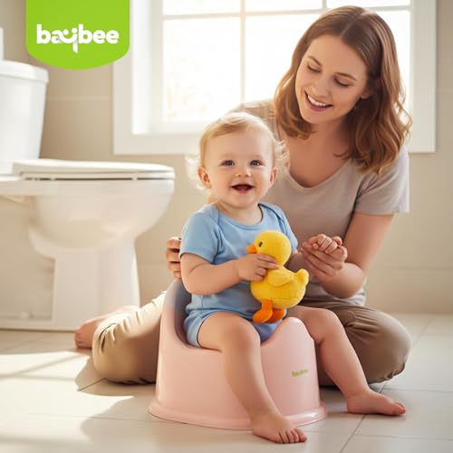 Image of Baybee Pippo Western Toilet Potty Seat for Kids 1-5 Years | Baby Potty Training Seat Chair with Anti-Urine SplashGuard, Detachable Bowl, Highback Support | Portable Kids Toilet Seat for Toddler (Pink)