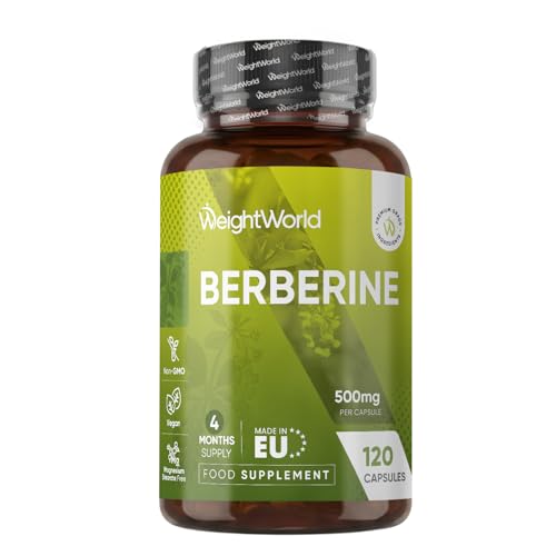 Berberine Supplement - 500mg per Capsule - 4 Months Supply - 120 Capsules