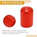 Partuto 20pcs Cylindrical Shape Wheel Lug Nut Bolt Rims Tire Nut Screws Dust Cap Cover Nut Protection PVC Red 17mm