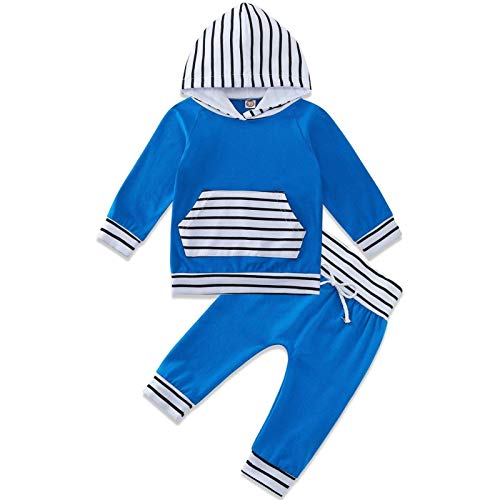 Vieille Outfits Baby Boy Sweatshirts & Pants Comfy Pajamas Set Casual Stripes Home Wear Clothes for Baby Boys Girls 12-18M