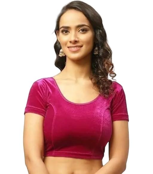 Stretchable Lycra Solid Short Sleeves Blouse for Women-image-38