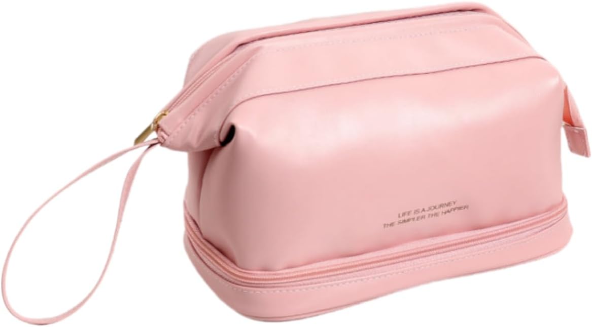 Wander Agio Womens Travel Toiletry Kit Bags Cosmetic Organizer Case Packet Women Makeup Bag Cloud-shape Pink 4