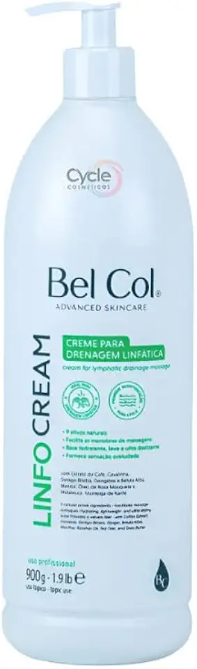 Bel Col Linfocream Creme Para Drenagem Linfática Coporal 900g