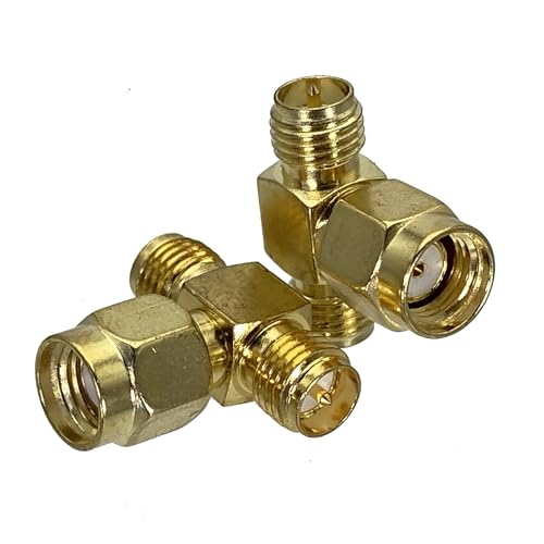 Adaptateur en ligne SMA mâle vers deux RP-SMA femelles en laiton nickelé premium