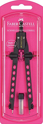 Faber-Castell 174335 Zirkel - Schnellverstellzirkel, Factory Neon (Pink)
