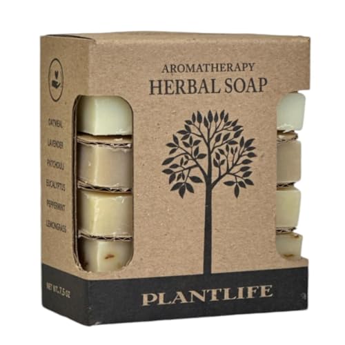 Plantlife Herbal Bar Soap Sampler Pack of 6 - Moisturizing and Soothing Soap for Your Skin - Hand Crafted Using Plant-Based Ingredients - Made in California 4 oz Bar