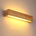 Produktbild LED-Wandleuchte aus Holz Warmes Licht, nordisch gestreifte Massivholzlampe Schlafzimmer Nachttisch Badezimmer Rechteckiger Spiegel Scheinwerfer Hauptbeleuchtung Wandleuchte im japanischen Stil Leuchte