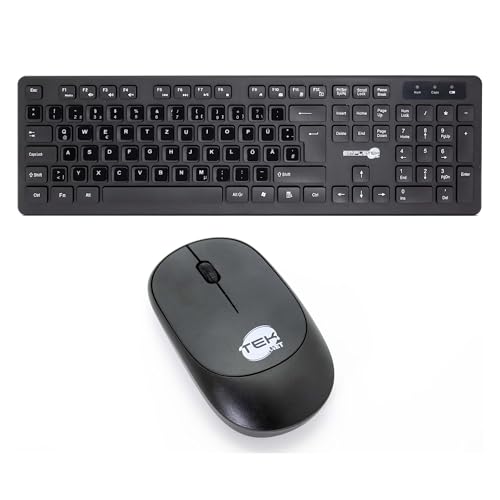 Ratón y teclado inalámbrico para trabajar con comodidad en PC con disposición alemán negro