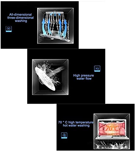 Kitchen1250W tafelmodel vaatwassers Automatische aanrecht vaatwasser 5 programma's, met 6 couverts, keuken ingebouwde… - Afbeelding 6