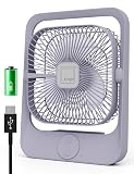 Knight AirFlex - Ventilatore portatile ricaricabile tramite USB, batteria da 3000 mAh – Usa fino a 6 ore di velocità del vento 3 con lampada notturna a LED, testa regolabile, leggero ventilatore da