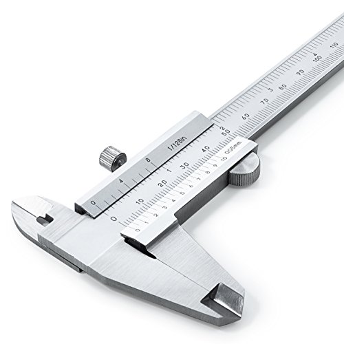 Vernier Caliper 150 mm DIN862 - First-Class Quality with Deep, Stainless Steel (Hardened) - Analogue Meter Accuracy, Inner and Outer Measurements - 0.05 mm Reading - incl. Case Cover