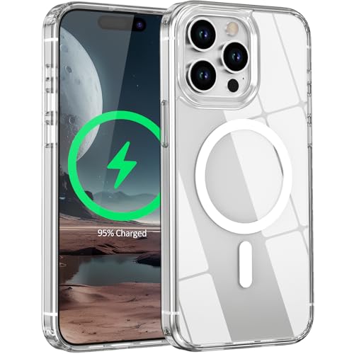 saputu Clear Magnetic for iPhone 12 Pro Max Case,Compatible with MagSafe，[Not Yellowing][Military-Grade Drop Protection] Shockproof Case for iPhone 12 Pro Max Phone Case 6.7" (Clear)