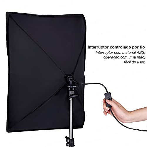 Kit de iluminação Duplo para fotografia T-Photo Softbox com equipamento de estúdio fotográfico contí