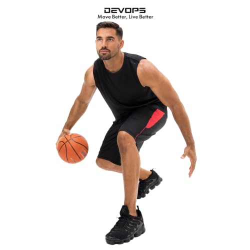 Image of DEVOPS Men's 2-Pack Loose-Fit 10 inch Workout Gym Shorts with Pockets