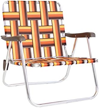 Kuma Outdoor Gear Backtrack Low Chair with Handle, Ultimate Portable Luxury Outdoor Folding Chair for Camping, Glamping, Sports & Outdoor Adventures (Kelso, Orange/Brown/Yellow) image 2
