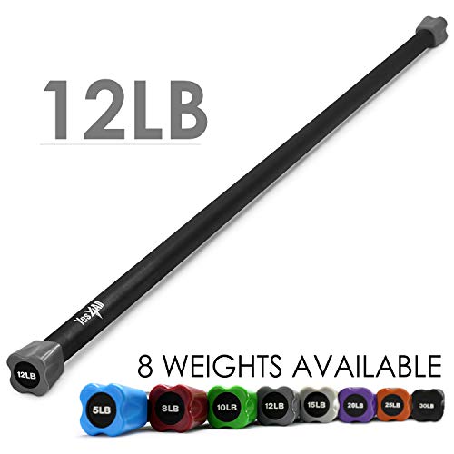 Yes4All Total Body Workout Weighted Pilates Bar, Body Bar For Exercise, Therapy, Aerobics, and Yoga, Strength Training, 12lbs by Yes4All - Image 2