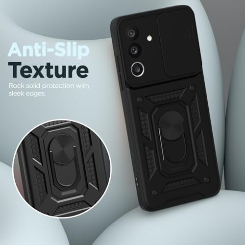 Image of AIBEX Back Cover for Samsung M36 5G / Samsung F36 5G | D10 Tough Armor Case | Sliding Camera Shield | 360 Protection | Kickstand Ring Holder