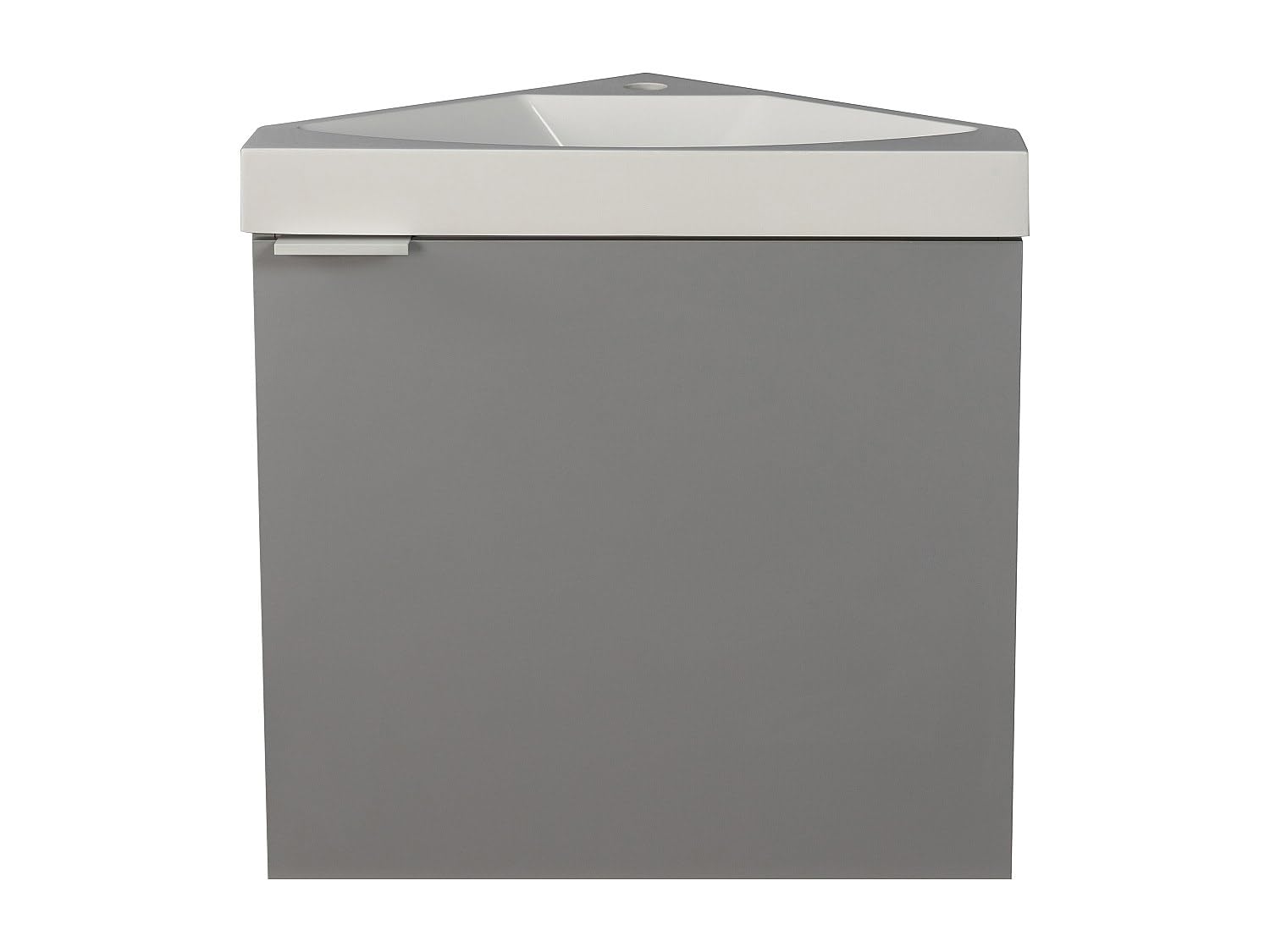 Vente-unique - Meuble Lave-Main d'angle Suspendu Gris Mat - 56 cm - MANODO